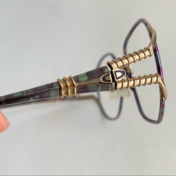 Vintage Christian Dior Eyeglasses Frames Purple Green Thin Glasses Retro 70s 80s main image 8